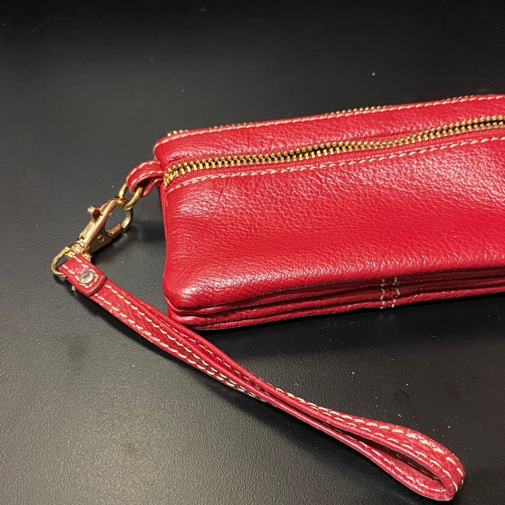 Vintage Celsius Red Leather Wristlet - Picture 13 of 14